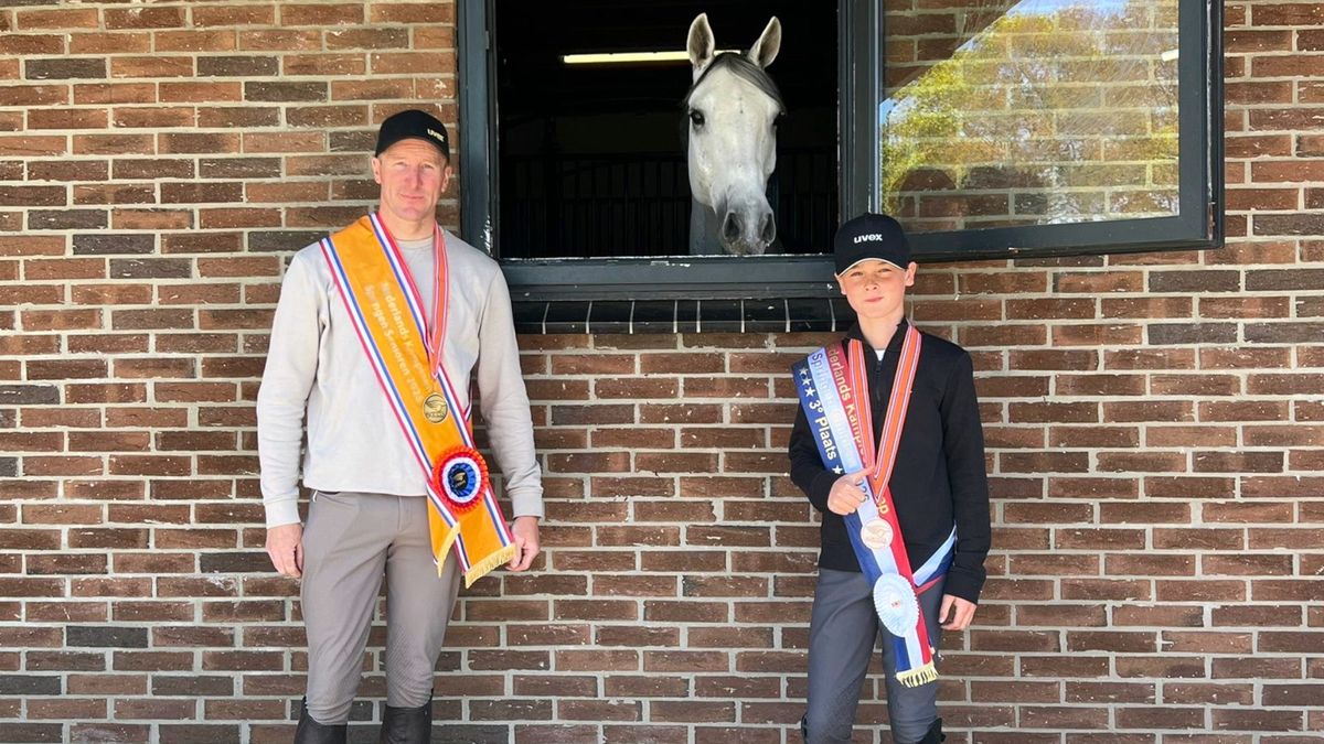 Dubbel feest op Stal Greeve: eerste Nederlandse titel voor Michael en brons voor pupil Tim