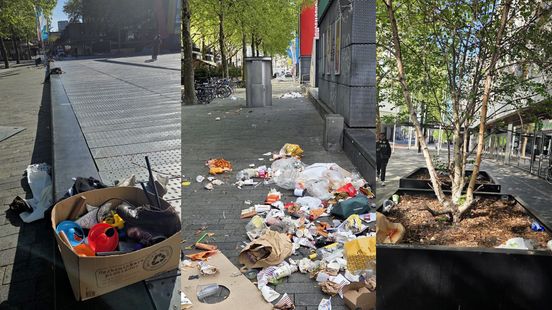 Van kleding tot kasten: grote berg afval blijft achter na Koningsdag in Rotterdam