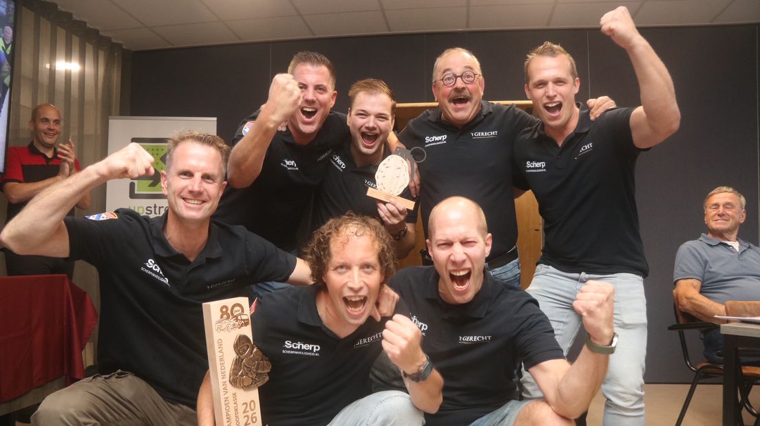 Euforie na de overwinning in Uden