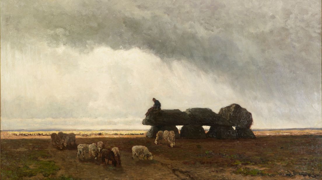 Willem Roelofs. het Hunebed  van Tynaarlo, 1861. (Afbeelding: Drents Museum)