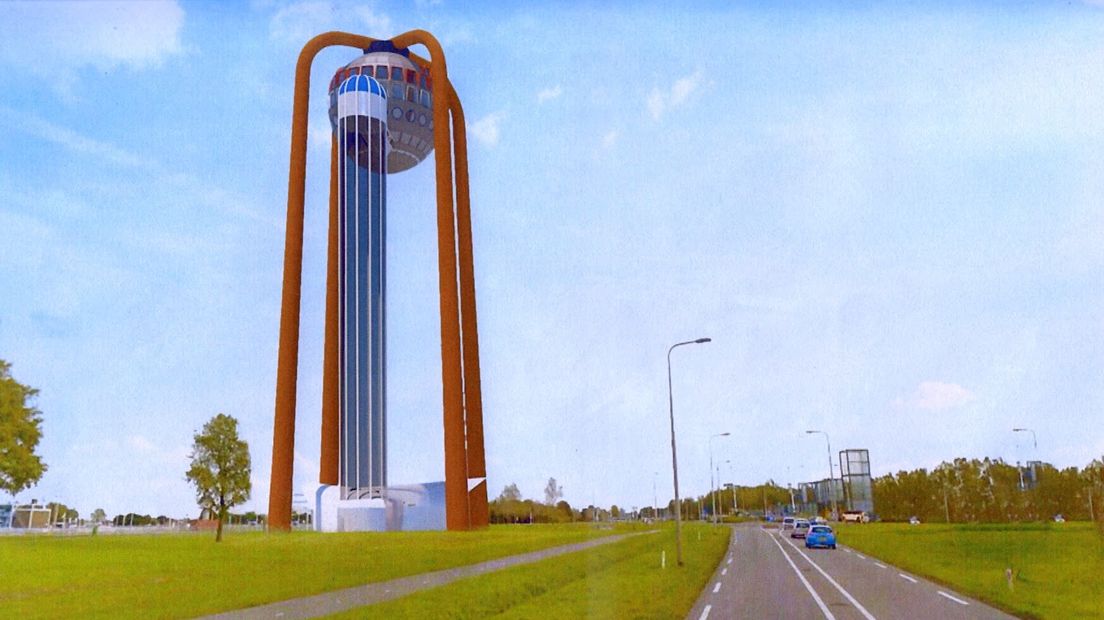 Enorme bol op 100 meter hoogte als 'Poort naar Parijs'