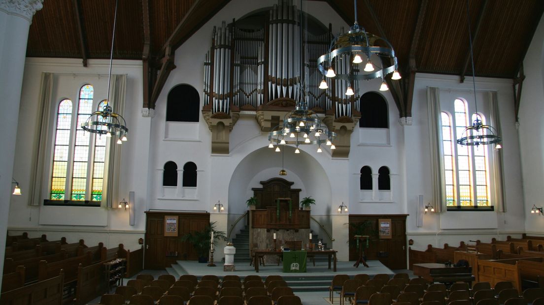 Het interieur van de Grote Kerk in Wildervank