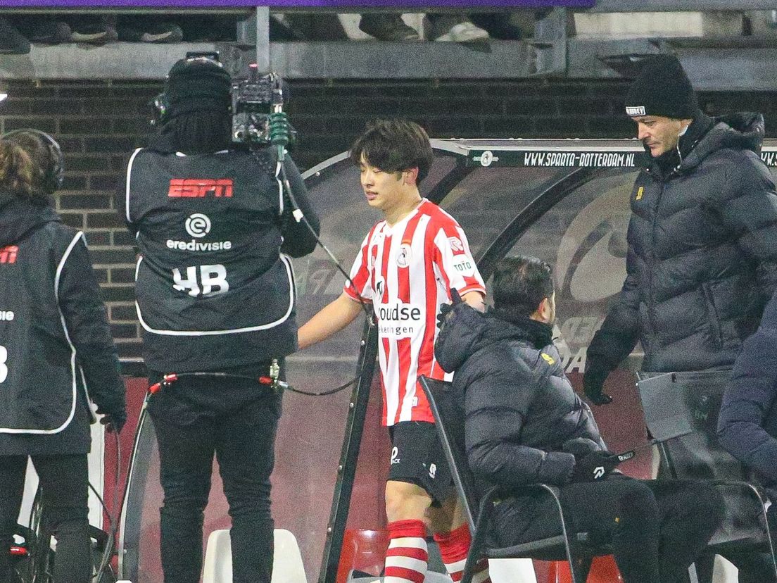 De uitgevallen Koki Saito was een tegenvaller voor Sparta tegen RKC Waalwijk