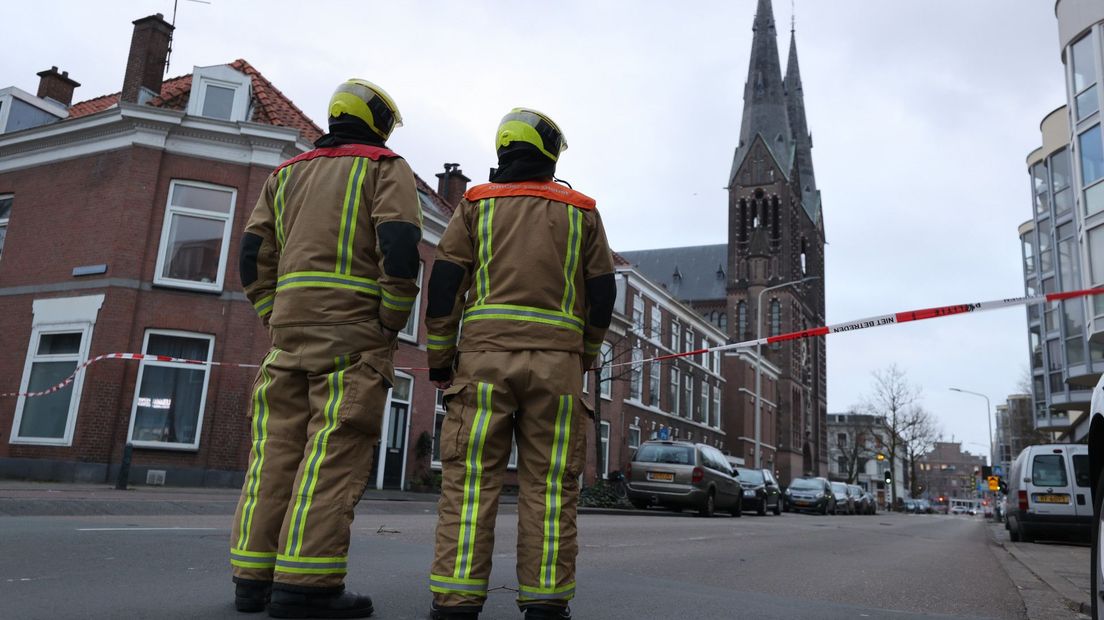 Brandweer bij kerk Elandstraat