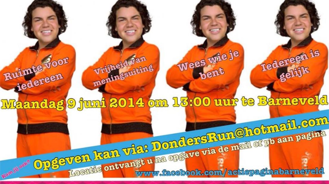 In je juichpak rennen door Barneveld