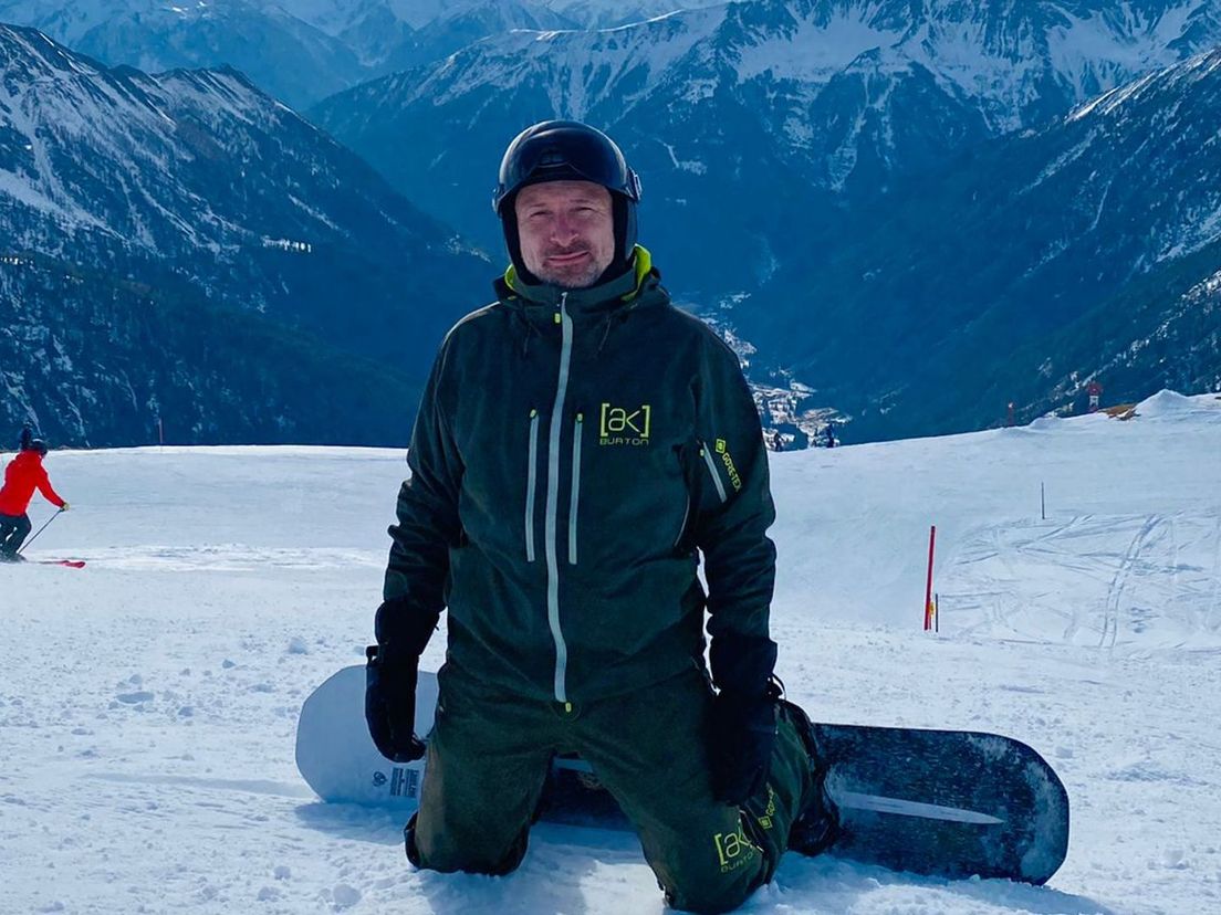 Michiel op de piste