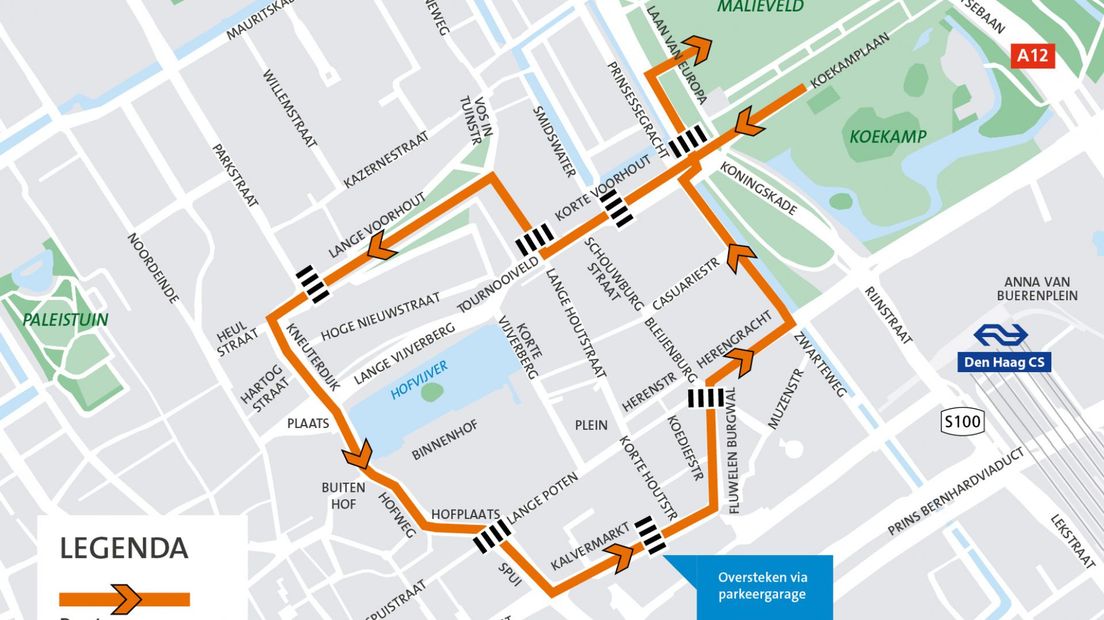 Route van het defilé | Afbeelding: Gemeente Den Haag