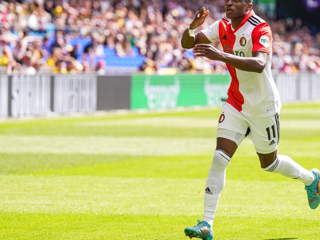 Javairo Dilrosun na zijn prachtige 2-3 voor Feyenoord.