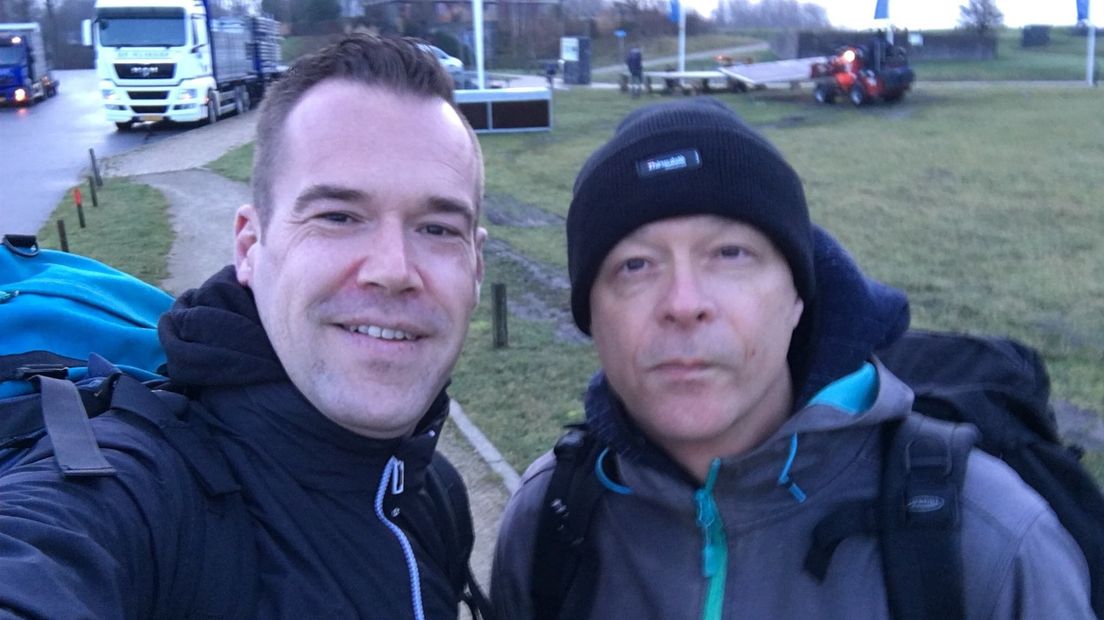Watersnoodpad: Hier lopen Pim en Mark op dag 2
