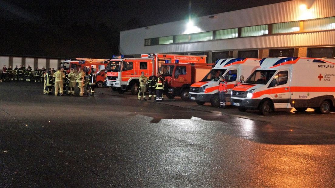 Hulpdiensten bij de brand van vorige week