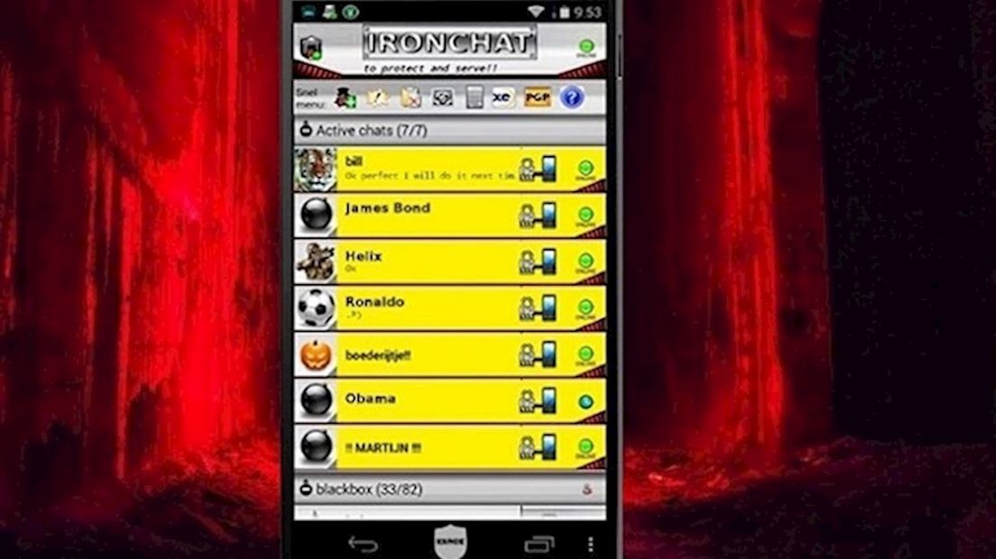Het programma Ironchat
