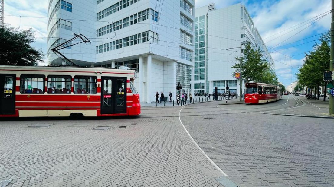 Trams op de Kalvermarkt