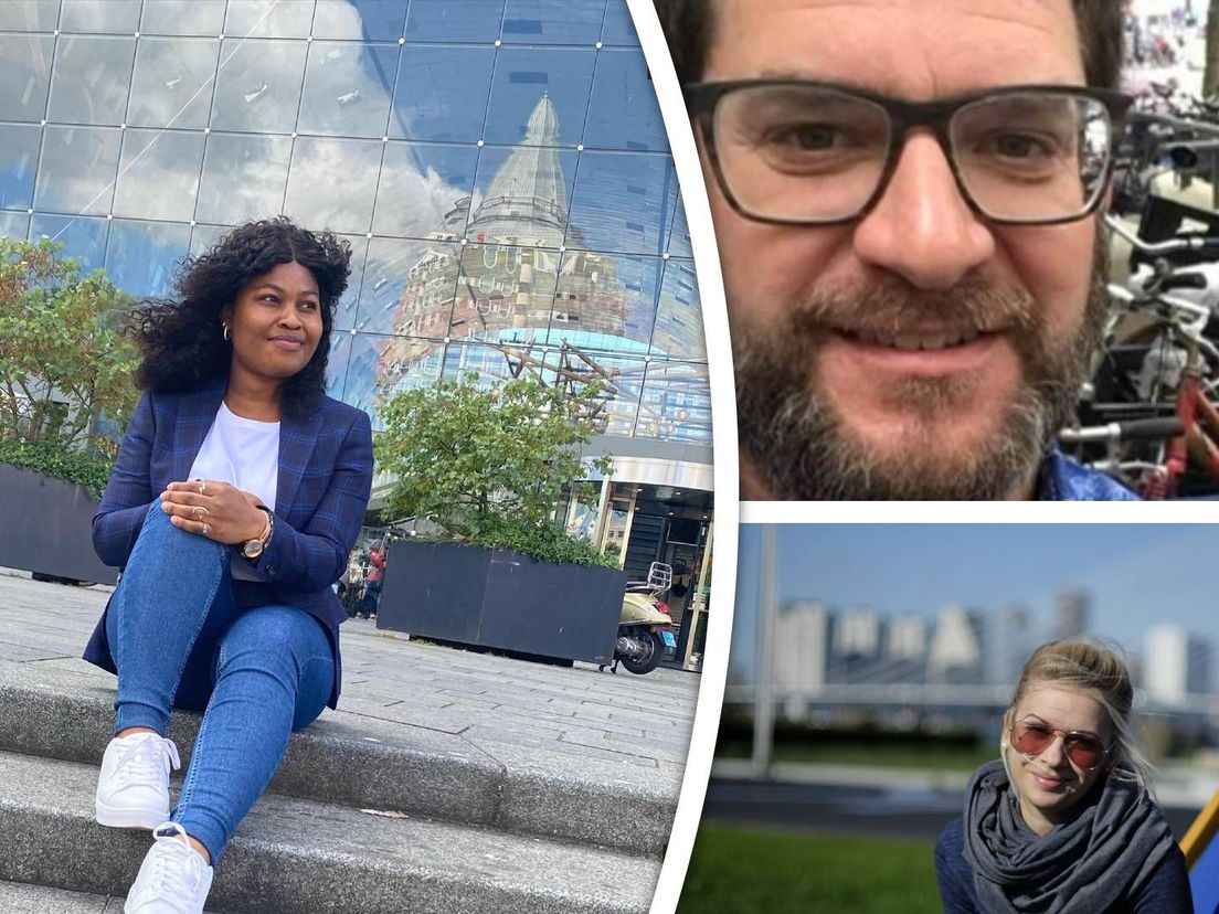 Links: Gianna (28) uit Nigeria, rechtsboven: Ben (50) uit de Verenigde Staten, rechtsonder: Kasia (30) uit Polen