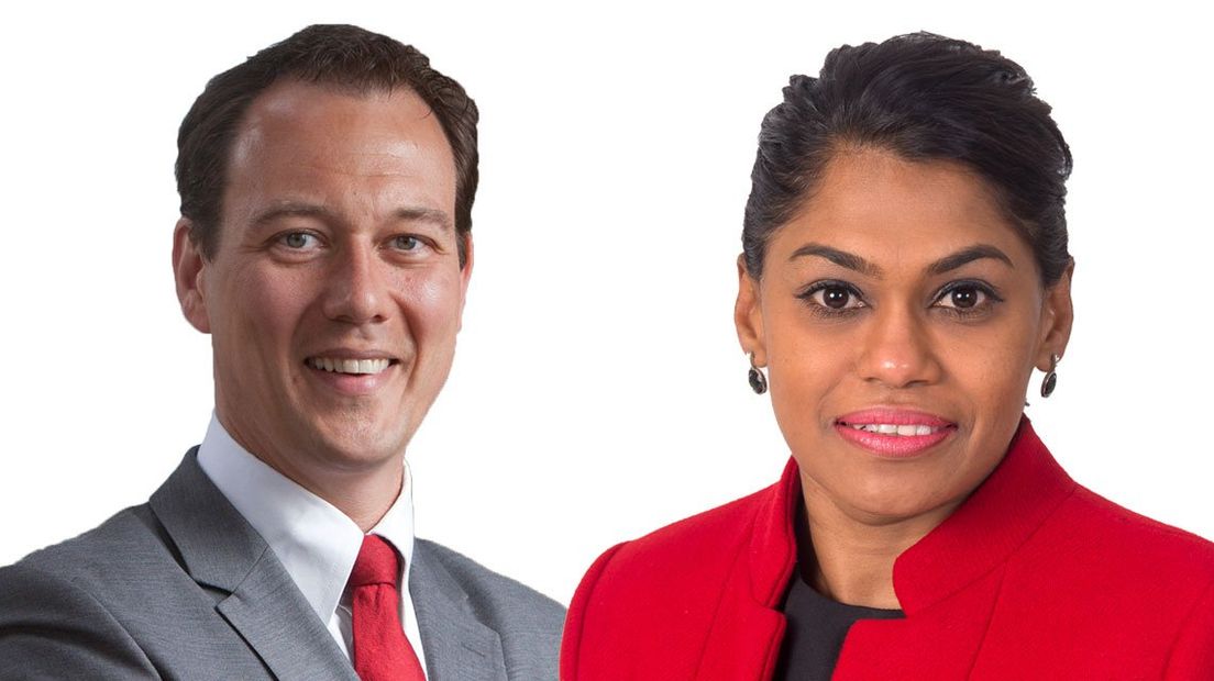 Boudewijn Revis en Kavita Parbhudayal van de VVD.