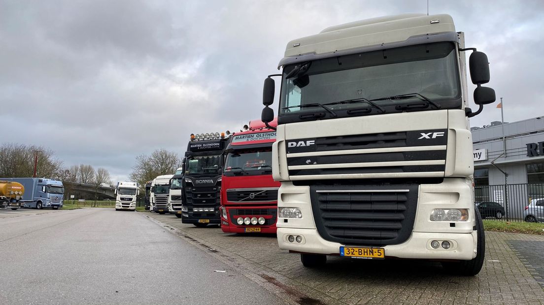 De vrachtwagenterreinen in Nieuwegein zijn vaak volledig bezet.