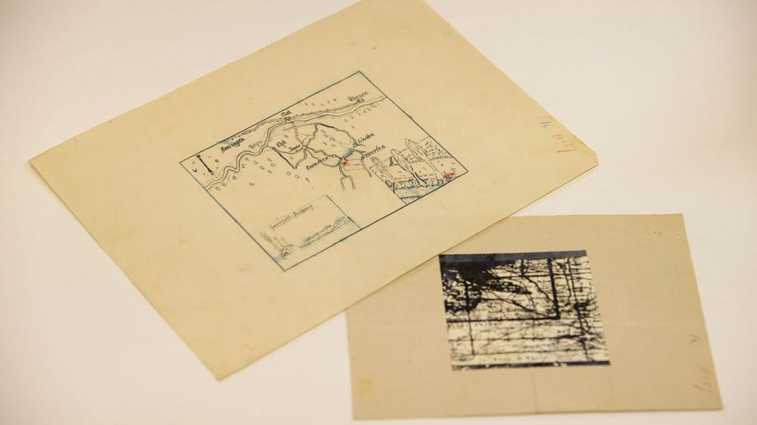Schatkaarten naar een mogelijke nazi-schat in Ommeren in het Nationaal Archief.