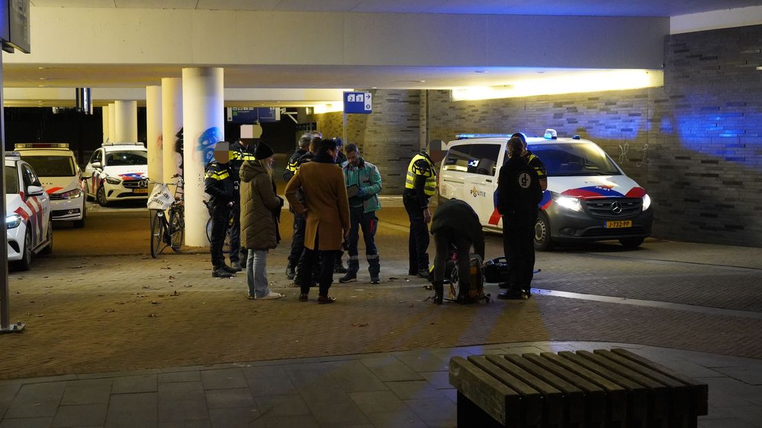 Er is veel politie aanwezig onder station Europapark