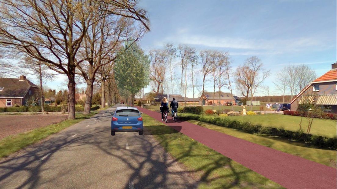 Impressie fietspad Evenboersweg Staphorst
