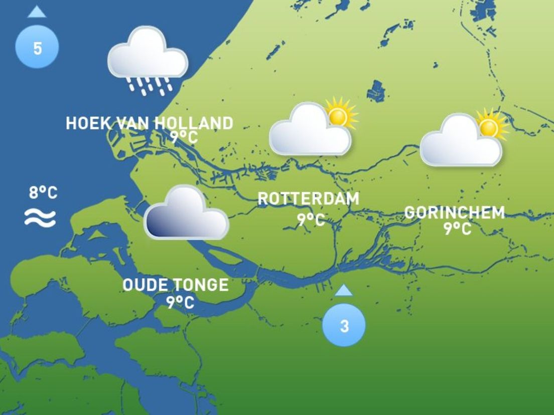De weerkaart van dinsdag 28 maart.