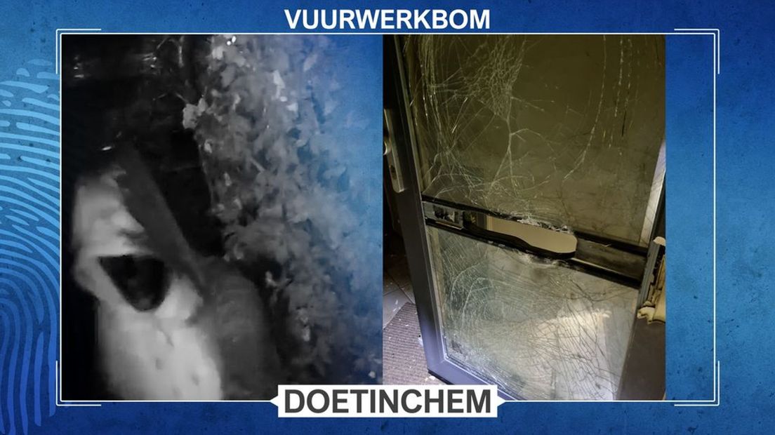 De schade door de vuurwerkbom.