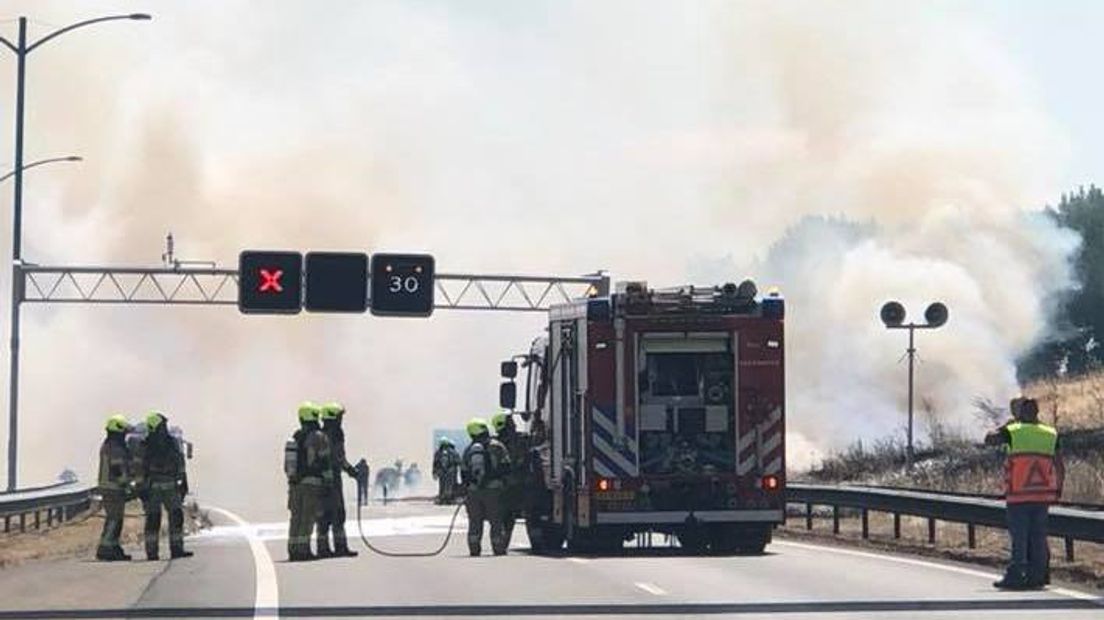 Brand op tunnelweg bij Terneuzen