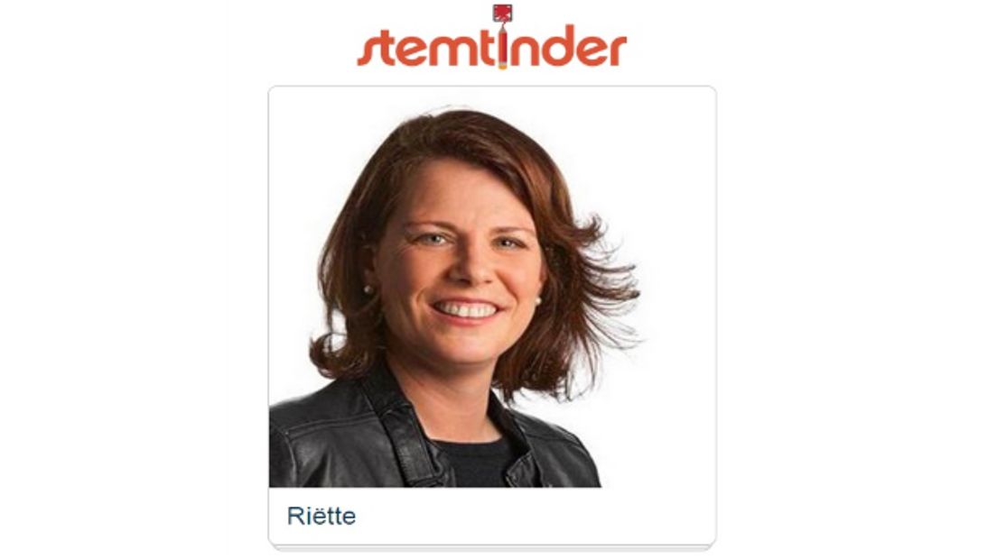 Kandidaat-Statenlid Riëtte Wollerich scoort hoog op StemTinder (Bron: StemTinder)