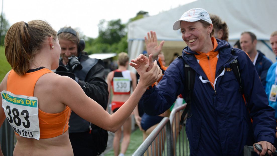 Koster met Grete Koens tijdens het EK voor landenteams in 2013