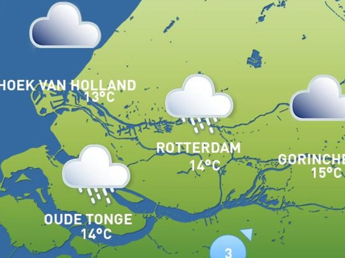 De weerkaart van woensdag 29 maart