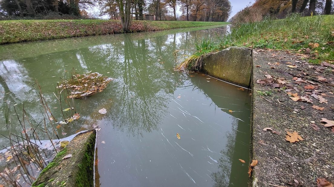 In het water van kanaal Almelo Nordhorn is een witte verkleuring aangetroffen.