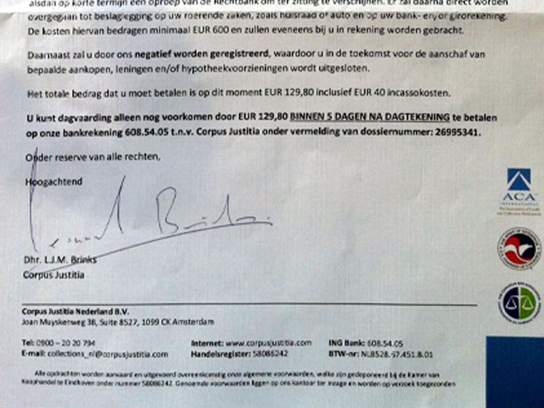 incassobrief
