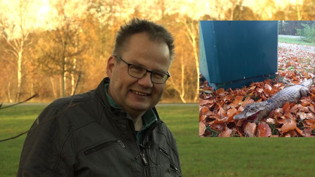 Rudi zag tijdens een fietstocht opeens een kaaiman.