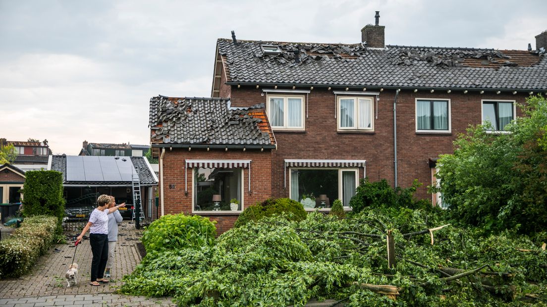 Een tornado hield huis in Rheden.