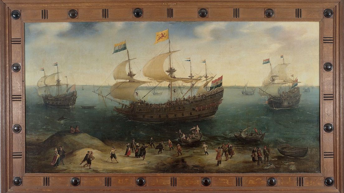 Olieverf op paneel van Hendrik Cornelisz. Vroom