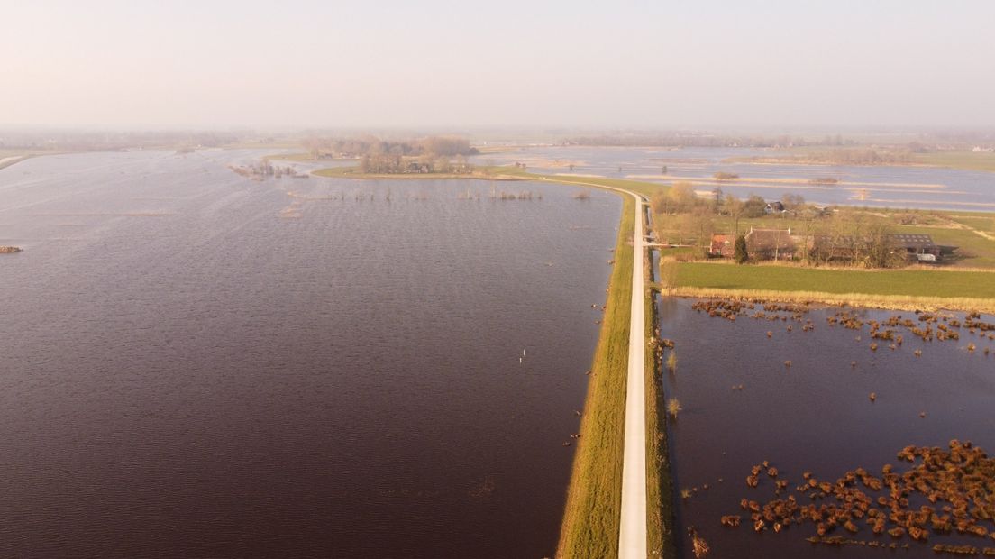 Dronebeelden van de waterberging Bakkerom in het Westerkwartier