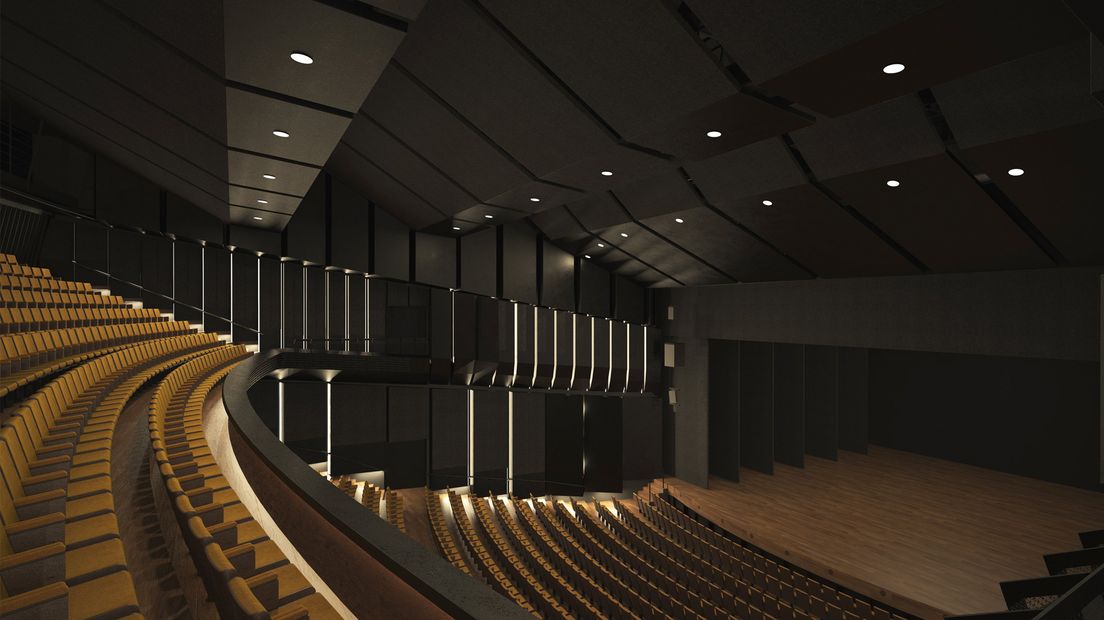 Impressie van de theaterzaal in Amare