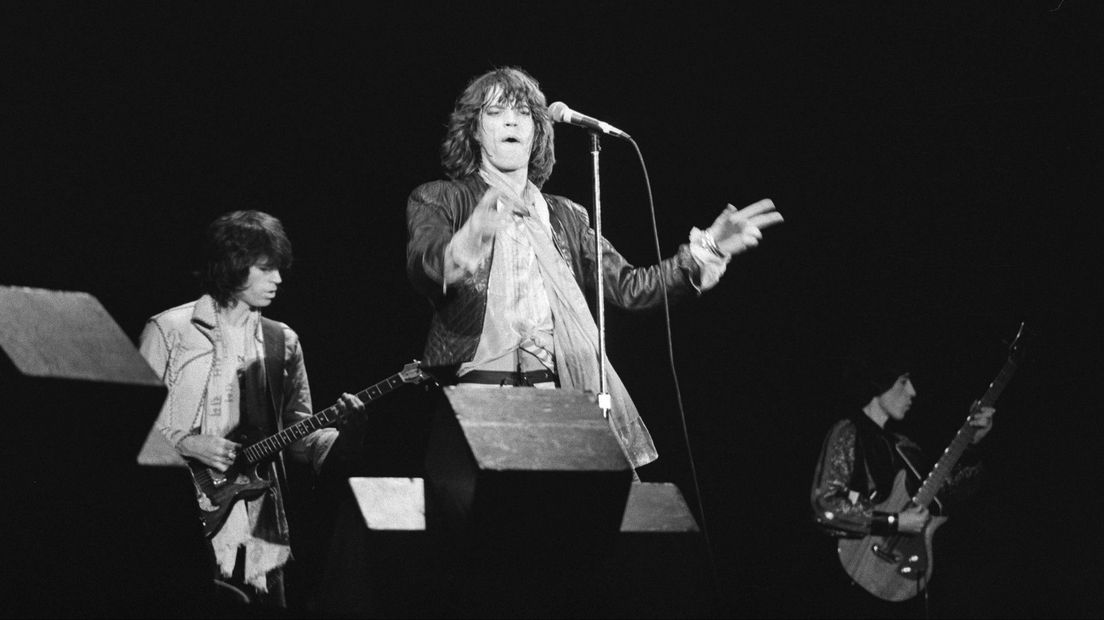 De Rolling Stones tijdens het concert in het voormalige ADO-stadion