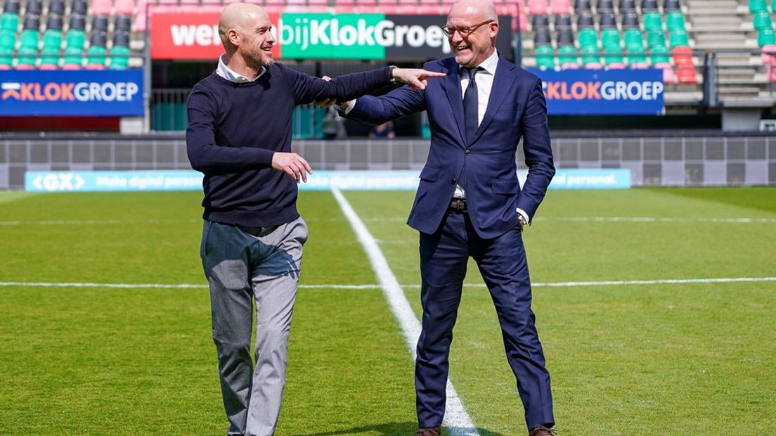 Erik ten Hag bij NEC. Van Schaik en Ten Hag kennen elkaar van FC Utrecht