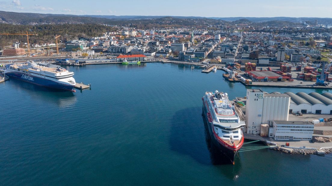 De haven van Kristiansand in Noorwegen