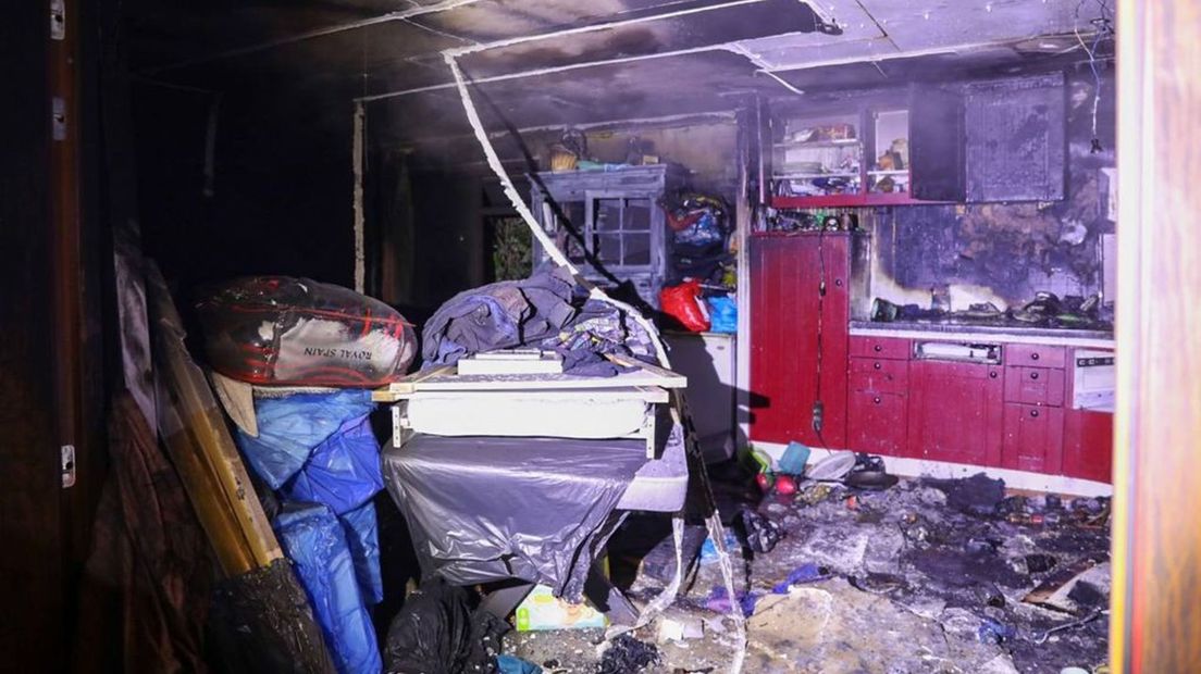Brand in het chalet in Voorthuizen.