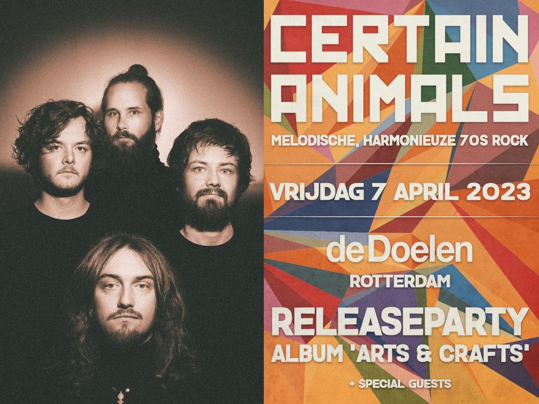 De Rotterdams band Certain Animals presenteert op 7 april de tweede volwaardige plaat in De Doelen.