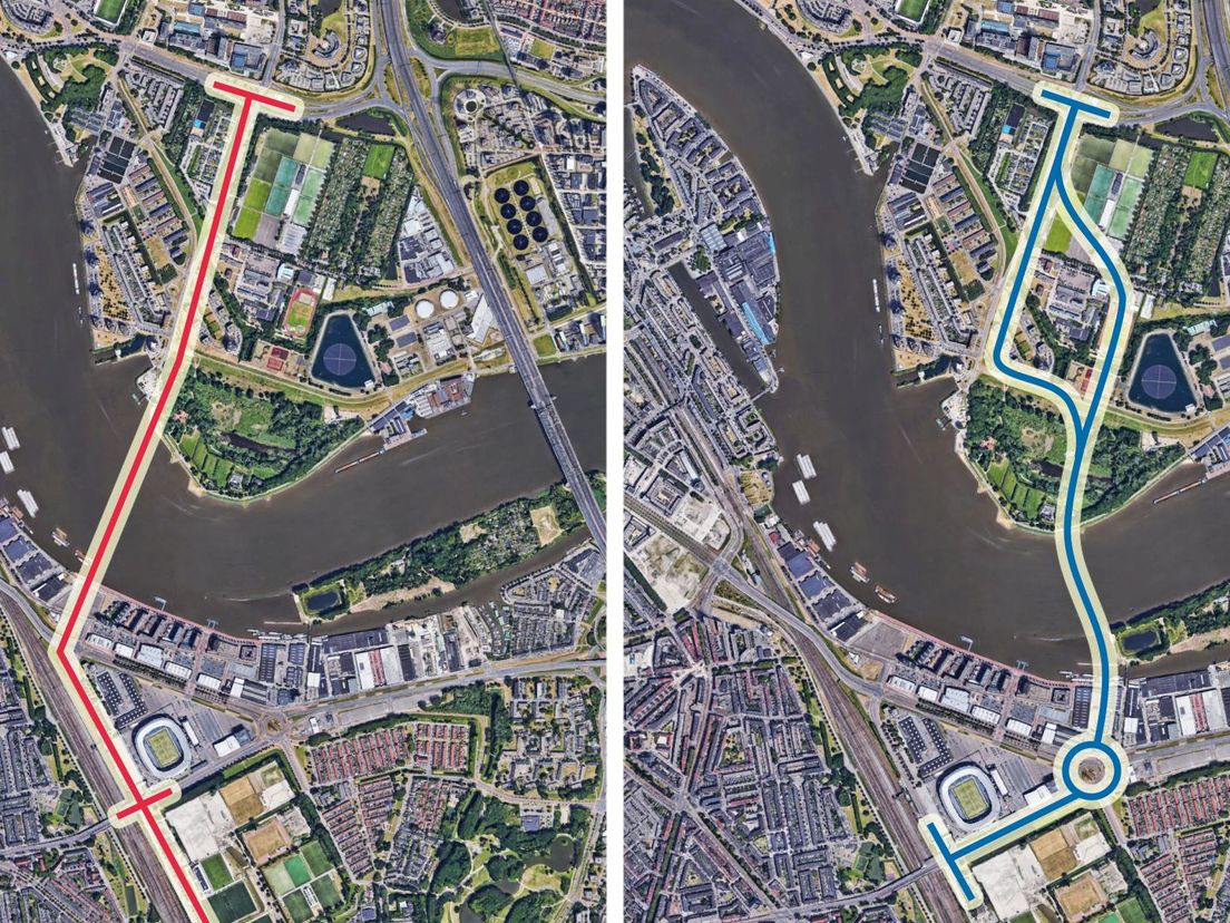 Tunnelvarianten nieuwe oeververbinding Rotterdam