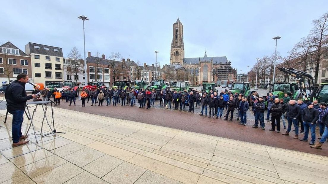 Eerder protest bij het provinciehuis in Arnhem.