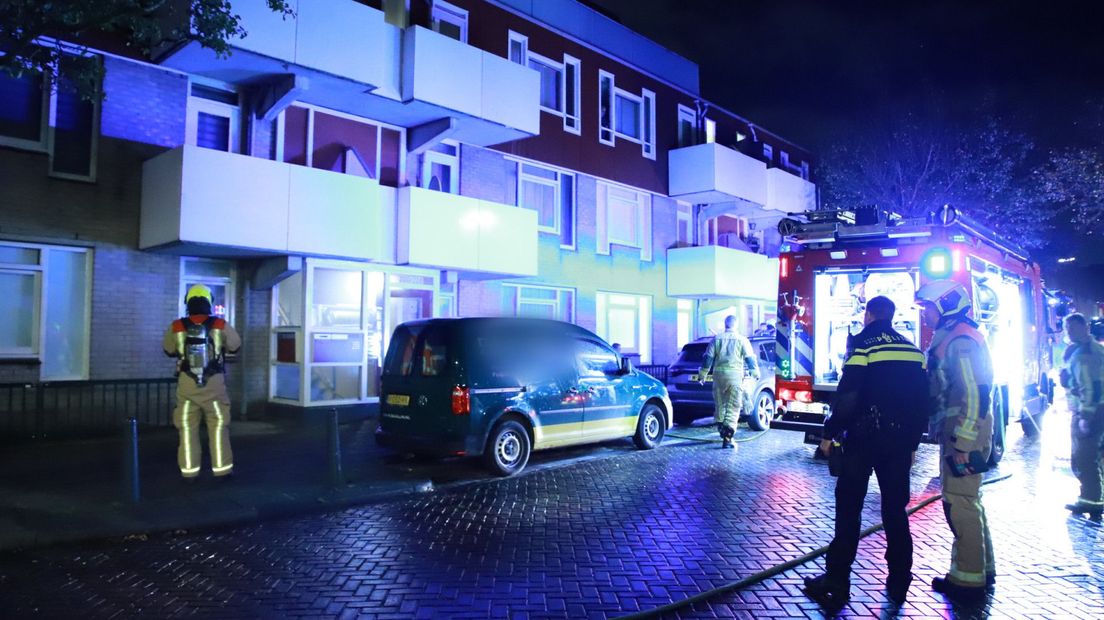 De brand brak uit in een keuken op de eerste verdieping