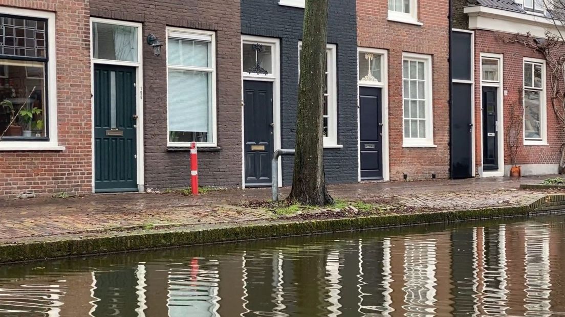 Het water stond afgelopen zomer door de hevige regenval hoog in Delft