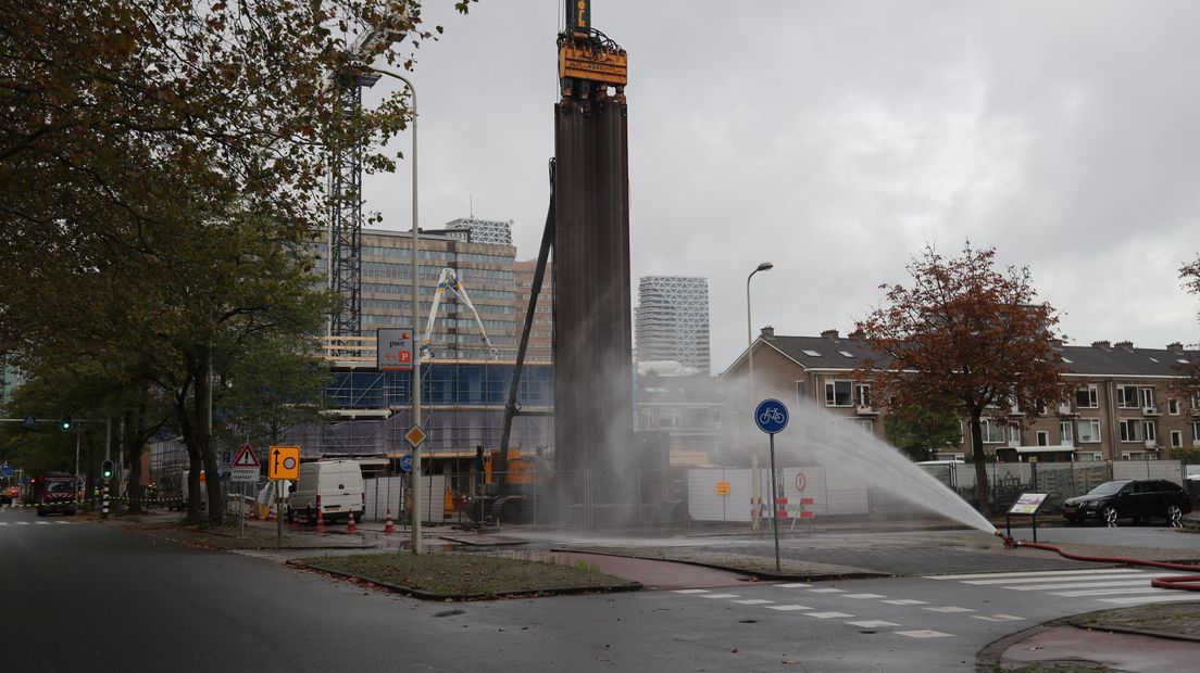 Bij bouwwerkzaamheden werd een gasleiding geraakt