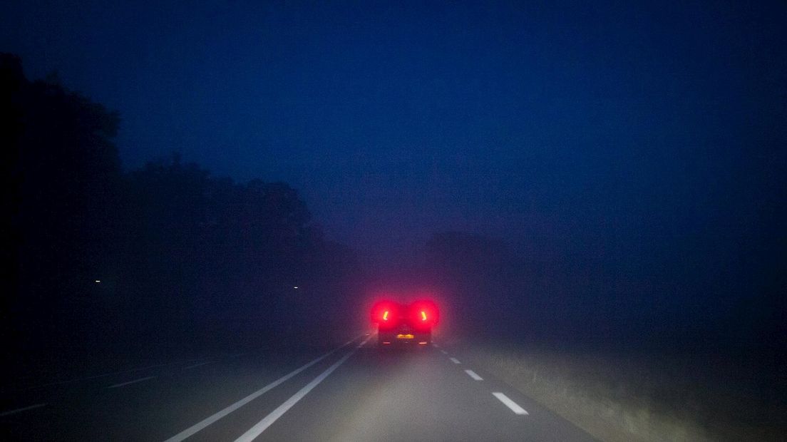 Dichte mist tussen Haaksbergen en Beckum