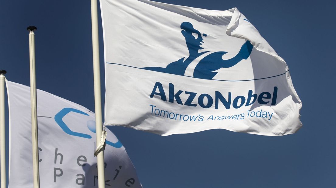 De wapperende vlag van AkzoNobel.