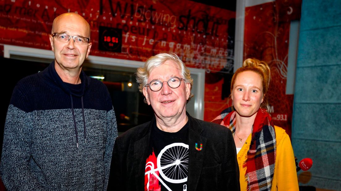 Vlnr: Gert Dijkstra (EénUtrecht), Fred Dekkers (GroenLinks) en Charlotte Passier (VOLT)