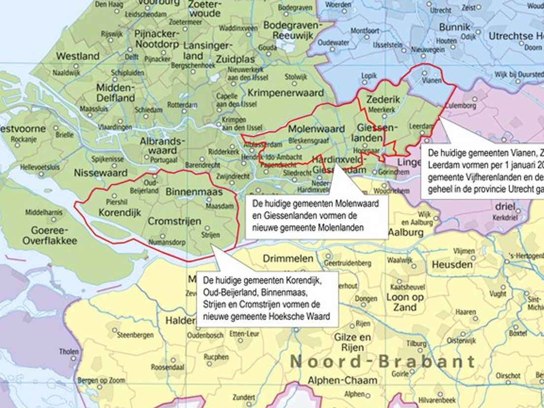 Kaartenmakers Draaien Overuren Door Herindeling Zuid-Holland - Rijnmond