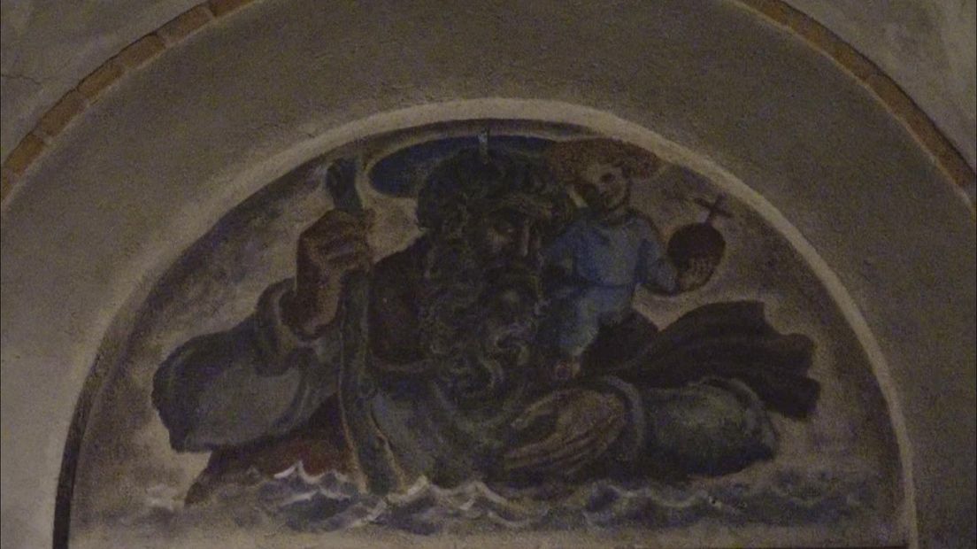 Heilige Christoffel in de kapel in Enschede